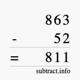 Calculate 863 minus 52 using long subtraction