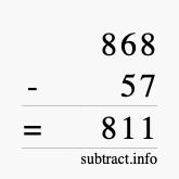 Calculate 868 minus 57 using long subtraction