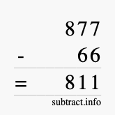 Calculate 877 minus 66 using long subtraction