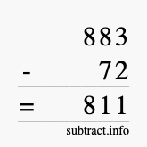 Calculate 883 minus 72 using long subtraction