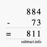 Calculate 884 minus 73 using long subtraction