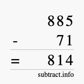 Calculate 885 minus 71 using long subtraction