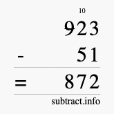 Calculate 923 minus 51 using long subtraction
