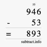 Calculate 946 minus 53 using long subtraction