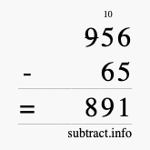 Calculate 956 minus 65 using long subtraction