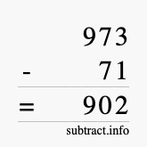 Calculate 973 minus 71 using long subtraction