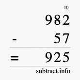 Calculate 982 minus 57 using long subtraction