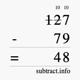 Calculate 127 minus 79 using long subtraction Calculate 127 minus 79 using long subtraction
