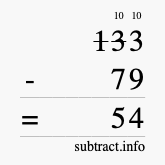 Calculate 133 minus 79 using long subtraction