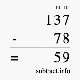 Calculate 137 minus 78 using long subtraction Calculate 137 minus 78 using long subtraction