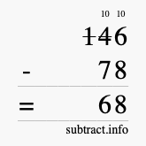 Calculate 146 minus 78 using long subtraction Calculate 146 minus 78 using long subtraction
