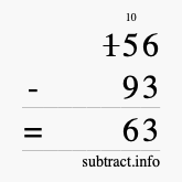 Calculate 156 minus 93 using long subtraction Calculate 156 minus 93 using long subtraction