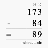 Calculate 173 minus 84 using long subtraction