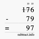 Calculate 176 minus 79 using long subtraction Calculate 176 minus 79 using long subtraction