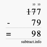 Calculate 177 minus 79 using long subtraction Calculate 177 minus 79 using long subtraction