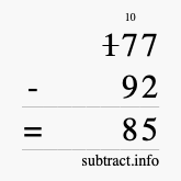 Calculate 177 minus 92 using long subtraction Calculate 177 minus 92 using long subtraction