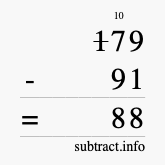 Calculate 179 minus 91 using long subtraction Calculate 179 minus 91 using long subtraction