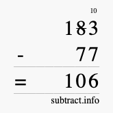 Calculate 183 minus 77 using long subtraction Calculate 183 minus 77 using long subtraction