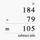 Calculate 184 minus 79 using long subtraction Calculate 184 minus 79 using long subtraction