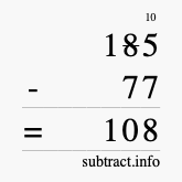 Calculate 185 minus 77 using long subtraction Calculate 185 minus 77 using long subtraction