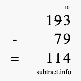 Calculate 193 minus 79 using long subtraction Calculate 193 minus 79 using long subtraction