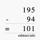 Calculate 195 minus 94 using long subtraction