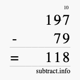 Calculate 197 minus 79 using long subtraction Calculate 197 minus 79 using long subtraction