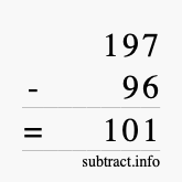 Calculate 197 minus 96 using long subtraction Calculate 197 minus 96 using long subtraction
