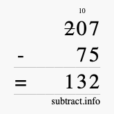 Calculate 207 minus 75 using long subtraction Calculate 207 minus 75 using long subtraction