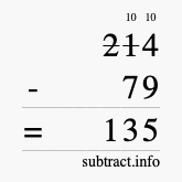 Calculate 214 minus 79 using long subtraction Calculate 214 minus 79 using long subtraction