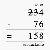Calculate 234 minus 76 using long subtraction Calculate 234 minus 76 using long subtraction