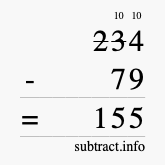 Calculate 234 minus 79 using long subtraction