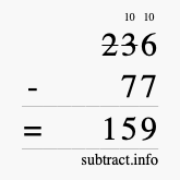 Calculate 236 minus 77 using long subtraction