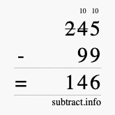 Calculate 245 minus 99 using long subtraction