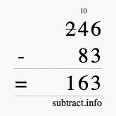 Calculate 246 minus 83 using long subtraction Calculate 246 minus 83 using long subtraction