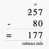 Calculate 257 minus 80 using long subtraction Calculate 257 minus 80 using long subtraction