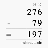 Calculate 276 minus 79 using long subtraction Calculate 276 minus 79 using long subtraction