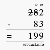 Calculate 282 minus 83 using long subtraction Calculate 282 minus 83 using long subtraction