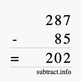 Calculate 287 minus 85 using long subtraction Calculate 287 minus 85 using long subtraction