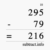 Calculate 295 minus 79 using long subtraction Calculate 295 minus 79 using long subtraction