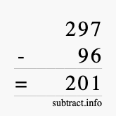 Calculate 297 minus 96 using long subtraction Calculate 297 minus 96 using long subtraction
