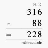 Calculate 316 minus 88 using long subtraction Calculate 316 minus 88 using long subtraction