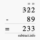 Calculate 322 minus 89 using long subtraction Calculate 322 minus 89 using long subtraction