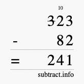 Calculate 323 minus 82 using long subtraction