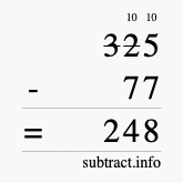 Calculate 325 minus 77 using long subtraction