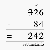 Calculate 326 minus 84 using long subtraction Calculate 326 minus 84 using long subtraction