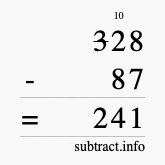 Calculate 328 minus 87 using long subtraction