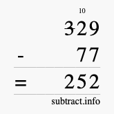 Calculate 329 minus 77 using long subtraction