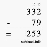 Calculate 332 minus 79 using long subtraction Calculate 332 minus 79 using long subtraction