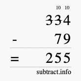 Calculate 334 minus 79 using long subtraction Calculate 334 minus 79 using long subtraction